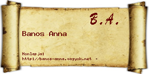 Banos Anna névjegykártya