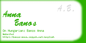 anna banos business card